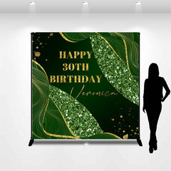 Lofaris Custom Green Gold Line Sequin 30th Birthday Backdrop