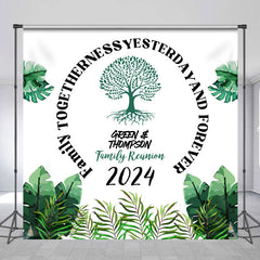 Lofaris Custom Green Monstera 2024 Family Reunion Backdrop