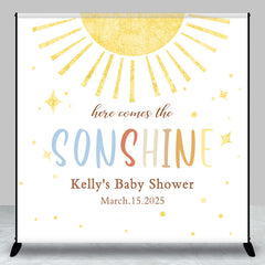 Lofaris Custom Here Comes The Sonshine Baby Shower Backdrop