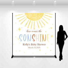 Lofaris Custom Here Comes The Sonshine Baby Shower Backdrop