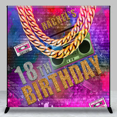 Lofaris Custom Hip Hop 18th Birthday Retor Theme Backdrop