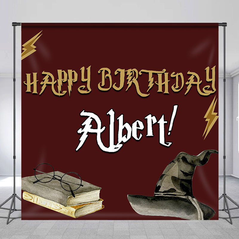 Lofaris Custom Hogwarts Hat Books Happy Birthday Backdrop