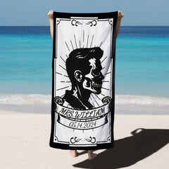 Lofaris Custom Honeymoon Name Beach Towel for Couple