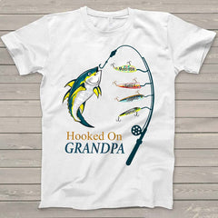 Lofaris Custom Hooked On Grandpa Kids Fathers Day T - Shirt