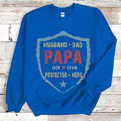 Lofaris Custom Husband Dad Papa Protector Hero Sweatshirt