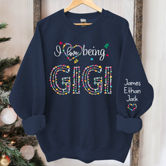 Lofaris Custom I Love Being Gigi Light Christmas Sweatshirt