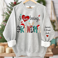 Lofaris Custom I Love Being Grandma Christmas Sweatshirt