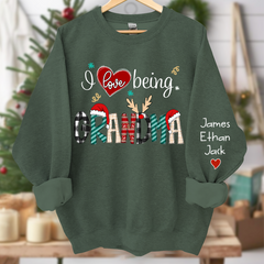 Lofaris Custom I Love Being Grandma Christmas Sweatshirt