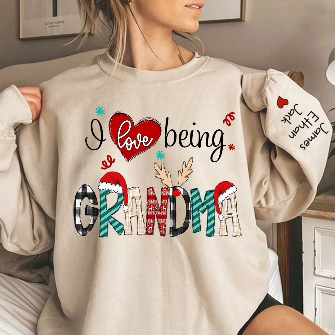 Lofaris Custom I Love Being Grandma Christmas Sweatshirt