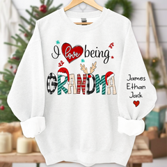 Lofaris Custom I Love Being Grandma Christmas Sweatshirt