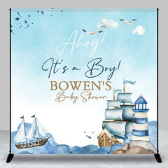 Lofaris Custom Its A Boy Navigation Baby Shower Backdrop