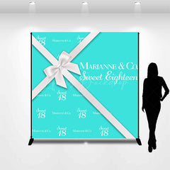 Lofaris Custom Lake Blue Gift Box Sweet 18 Birthday Backdrop