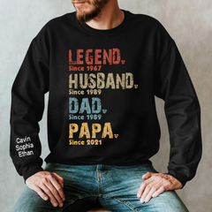 Lofaris Custom Legend Husband Dad Papa Father Day Sweatshirt