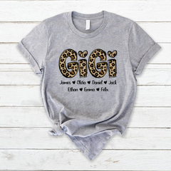 Lofaris Custom Leopard Gigi And Kids Mothers Day Gift T-Shirt