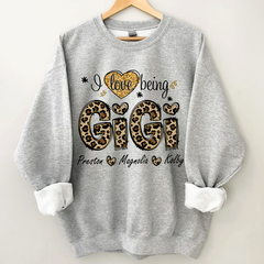 Lofaris Custom Leopard Love Being Gigi Grandkids Sweatshirt