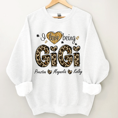 Lofaris Custom Leopard Love Being Gigi Grandkids Sweatshirt