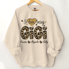 Lofaris Custom Leopard Love Being Gigi Grandkids Sweatshirt