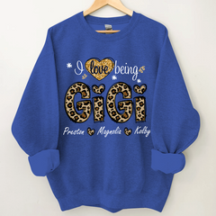 Lofaris Custom Leopard Love Being Gigi Grandkids Sweatshirt