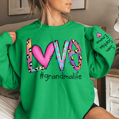 Lofaris Custom Leopard Love Grandma Life Name Sweatshirt