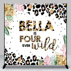 Lofaris Custom Leopard Name Monstera 4th Birthday Backdrop