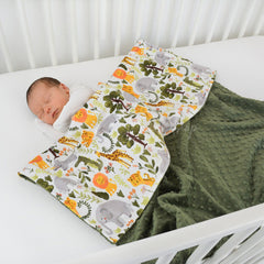 Lofaris Custom Lion Eelephant Safari Dimple Minky Baby Blanket