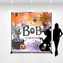 Lofaris Custom Little Boo Is Almost Due Halloween Backdrop