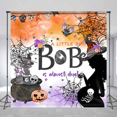 Lofaris Custom Little Boo Is Almost Due Halloween Backdrop