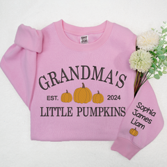 Lofaris Custom Little Pumpkins Est Grandma Kids Sweatshirt