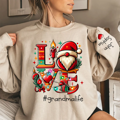 Lofaris Personalized Love Christms Gift For Grandma and Kids Sweatshirt