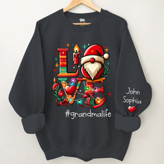 Lofaris Personalized Love Christms Gift For Grandma and Kids Sweatshirt