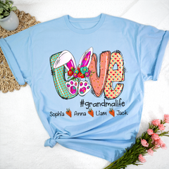 Lofaris Custom Love Easter Grandmalife And Kids T-Shirt