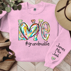 Lofaris Custom Love Grandma Life Color Clipart Sweatshirt