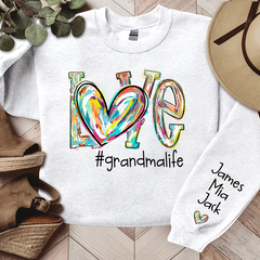 Lofaris Custom Love Grandma Life Color Clipart Sweatshirt