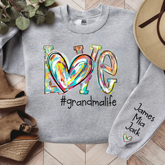 Lofaris Custom Love Grandma Life Color Clipart Sweatshirt