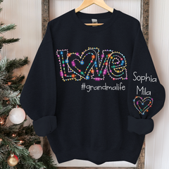 Lofaris Custom Love Grandma Life Light Heart Sweatshirt