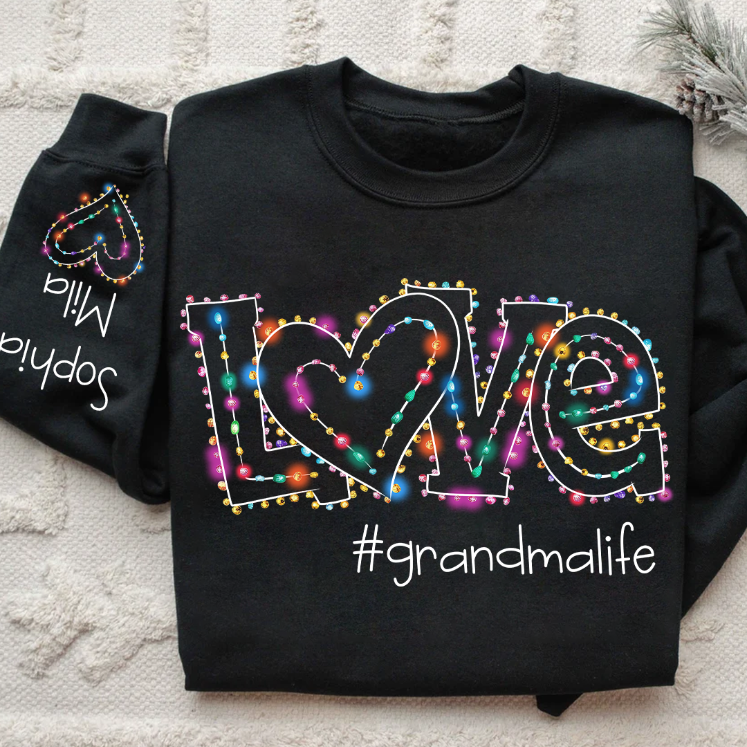 Lofaris Custom Love Grandma Life Light Heart Sweatshirt