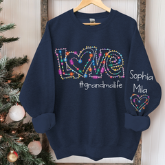 Lofaris Custom Love Grandma Life Light Heart Sweatshirt