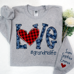 Lofaris Love grandmalife Sweatshirt with kids Valentine¡¯s Day