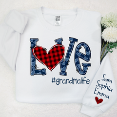 Lofaris Love grandmalife Sweatshirt with kids Valentine¡¯s Day