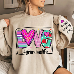 Lofaris Love grandmalife Valentine¡¯s Day Sweatshirt with kids