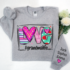 Lofaris Love grandmalife Valentine¡¯s Day Sweatshirt with kids