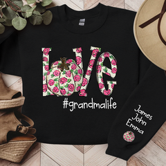 Lofaris Custom Love Grandmalife Pink Flowers Sweatshirt