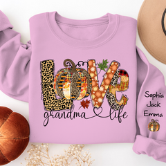 Lofaris Custom Love Grandmalife Pumpkin Grandkids Sweatshirt