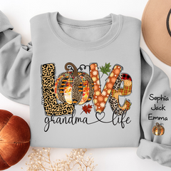 Lofaris Custom Love Grandmalife Pumpkin Grandkids Sweatshirt