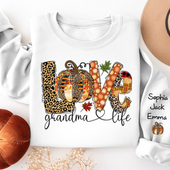 Lofaris Custom Love Grandmalife Pumpkin Grandkids Sweatshirt