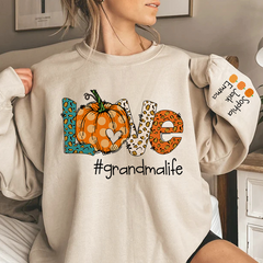 Lofaris Love grandmalife Leopard,Pumpkin Fall Personalized Autumn Sweatshirt