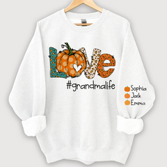 Lofaris Love grandmalife Leopard,Pumpkin Fall Personalized Autumn Sweatshirt