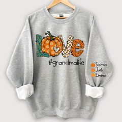 Lofaris Love grandmalife Leopard,Pumpkin Fall Personalized Autumn Sweatshirt