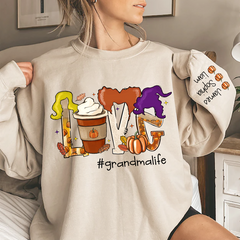 Lofaris Custom Love Milk Tea Witch Pumpkin Fall Sweatshirt