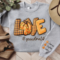 Lofaris Custom Love Pumpkin Autumn Grandma Life Sweatshirt